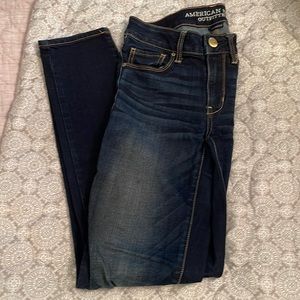American Eagle skinny dark denim jean.